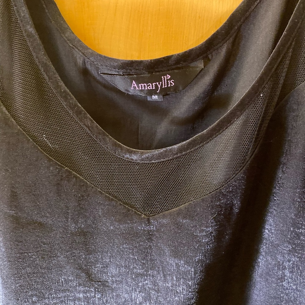 Black Mesh-Inset Hammered Satin Camisole